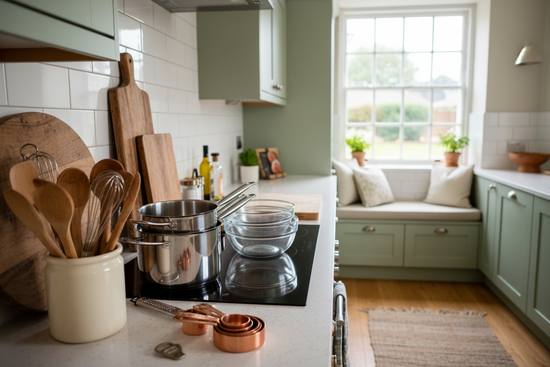 Image of kitchen items in a kitchen with utensils